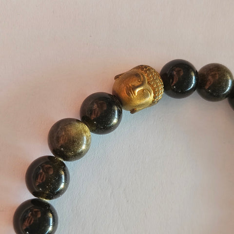 Obsidienne dorée & bouddha