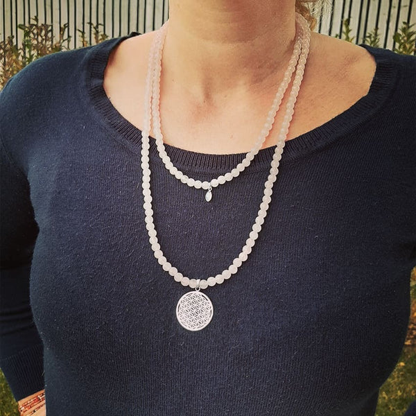 Sautoir Quartz rose